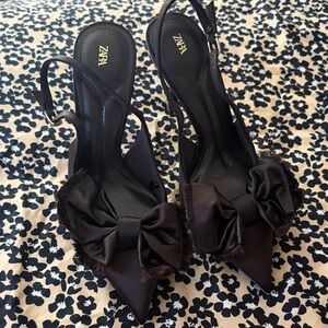 Elegant Brown Slingback Heels